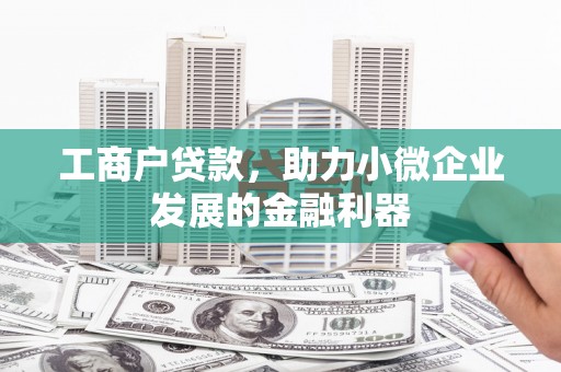 图木舒克工商户贷款，助力小微企业发展的金融利器